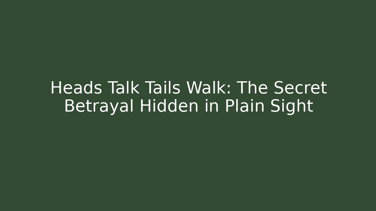 Heads Talk Tails Walk: The Secret Betrayal Hidden in Plain Sight
