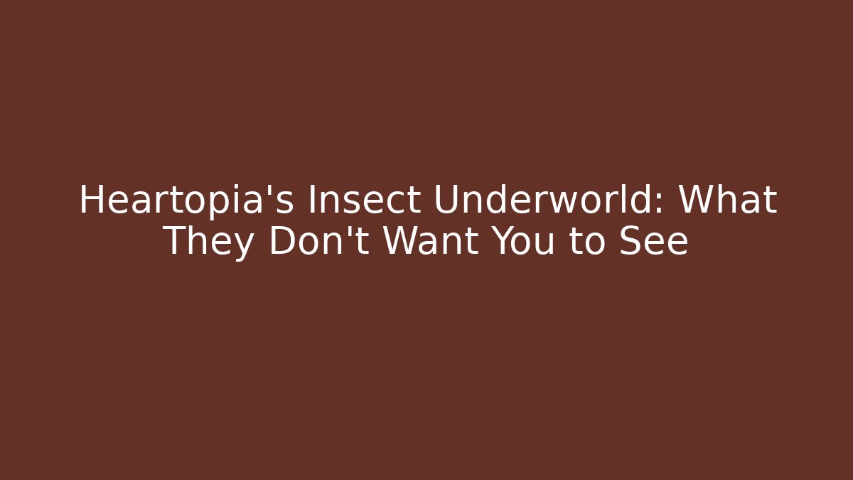 Heartopia’s Insect Underworld: What They Don’t Want You to See