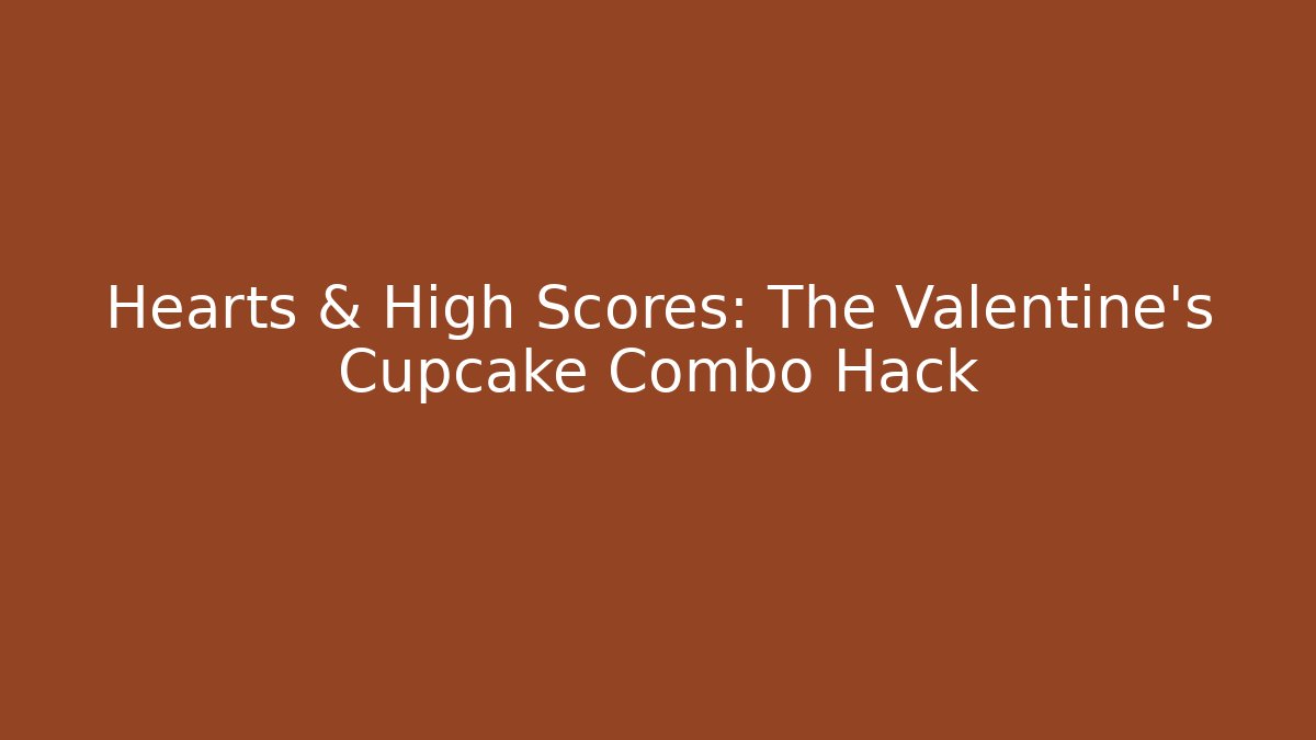 Hearts & High Scores: The Valentine's Cupcake Combo Hack - Critter Realm
