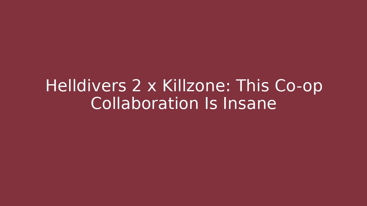 Helldivers 2 x Killzone: This Co-op Collaboration Is Insane