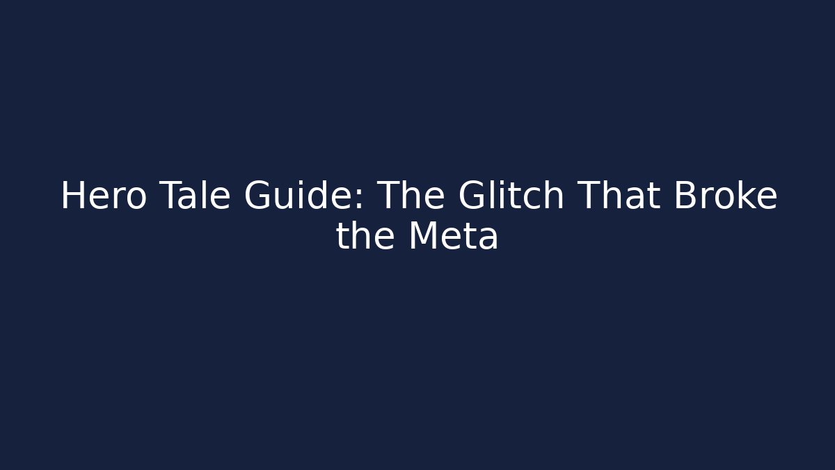 Hero Tale Guide: The Glitch That Broke the Meta