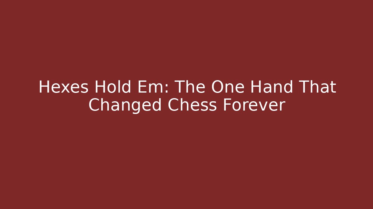 Hexes Hold Em: The One Hand That Changed Chess Forever - Critter Realm