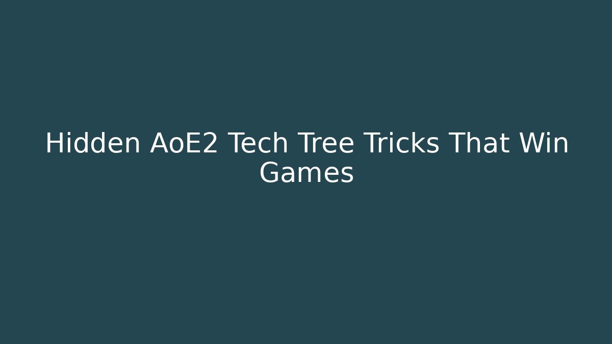 Hidden AoE2 Tech Tree Tricks That Win Games