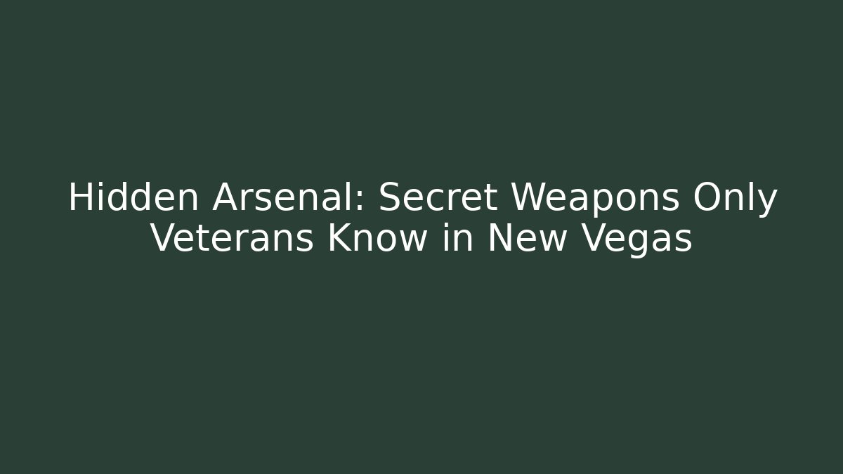 Hidden Arsenal: Secret Weapons Only Veterans Know in New Vegas