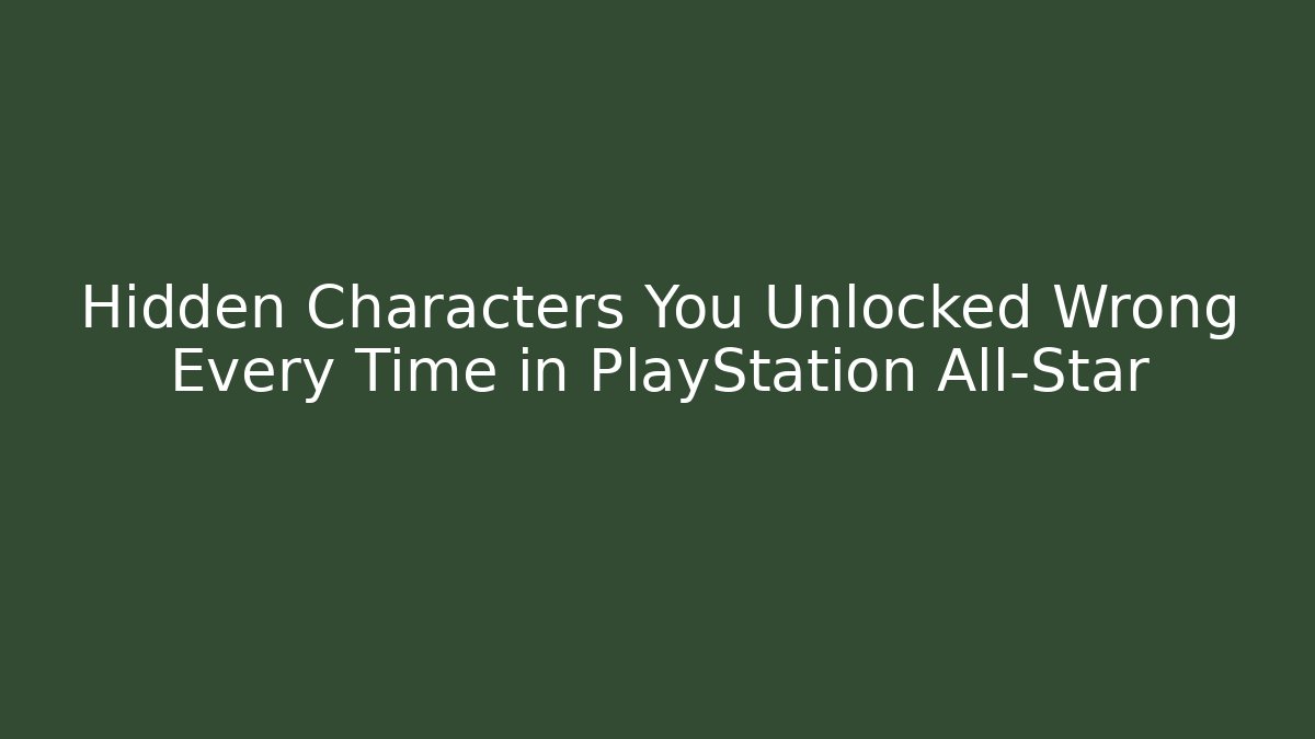 Hidden Characters You Unlocked Wrong Every Time in PlayStation All-Star - Critter Realm