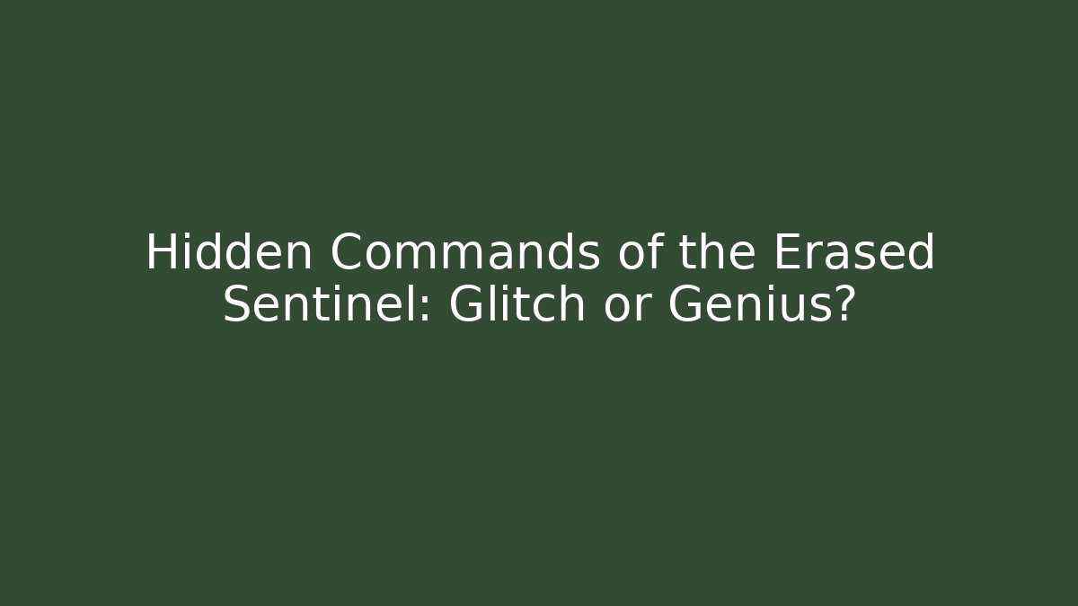 Hidden Commands of the Erased Sentinel: Glitch or Genius?