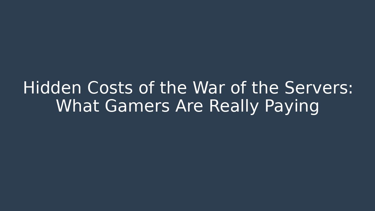 Hidden Costs of the War of the Servers: What Gamers Are Really Paying