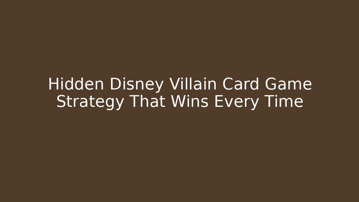 Hidden Disney Villain Card Game Strategy That Wins Every Time