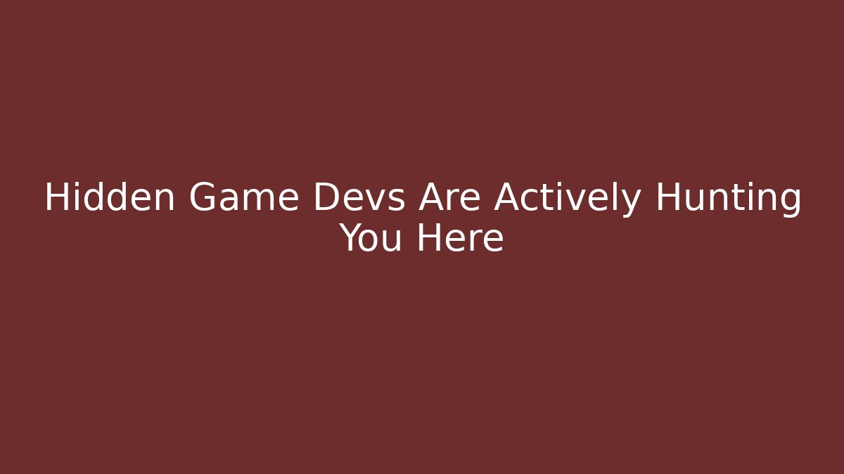 Hidden Game Devs Are Actively Hunting You Here - Critter Realm