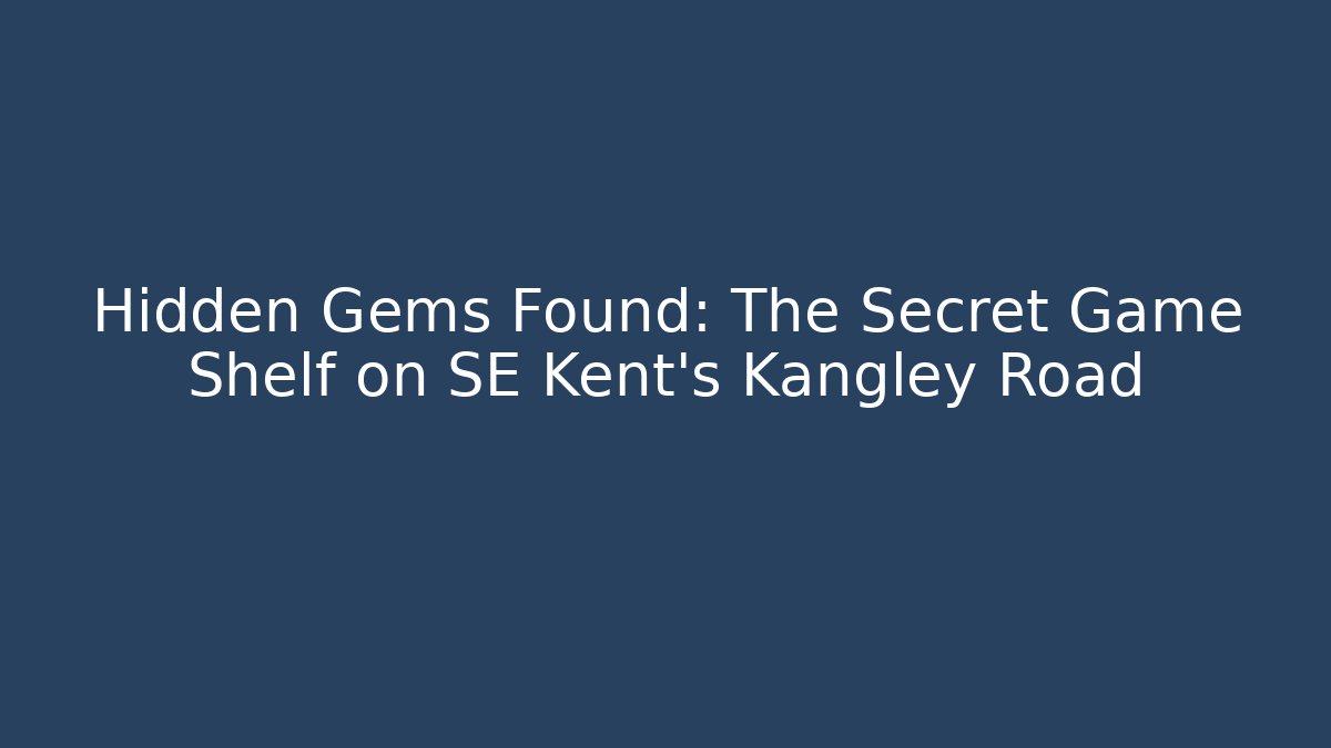 Hidden Gems Found: The Secret Game Shelf on SE Kent's Kangley Road