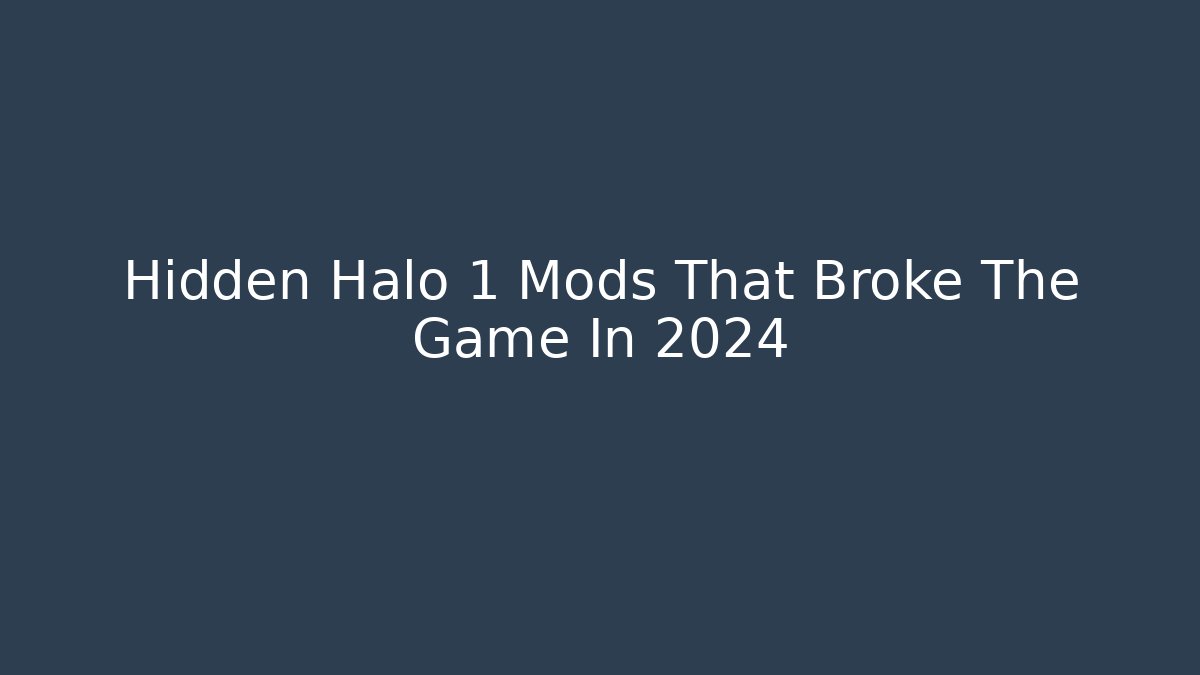 Hidden Halo 1 Mods That Broke The Game In 2024 - Critter Realm