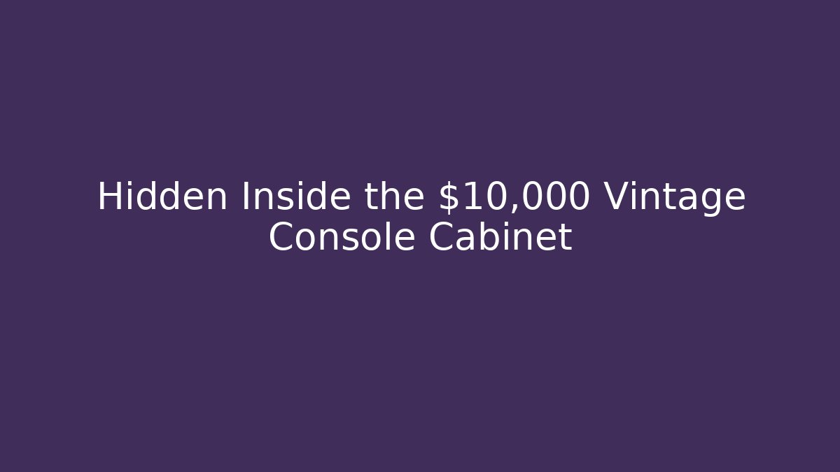 Hidden Inside the $10,000 Vintage Console Cabinet