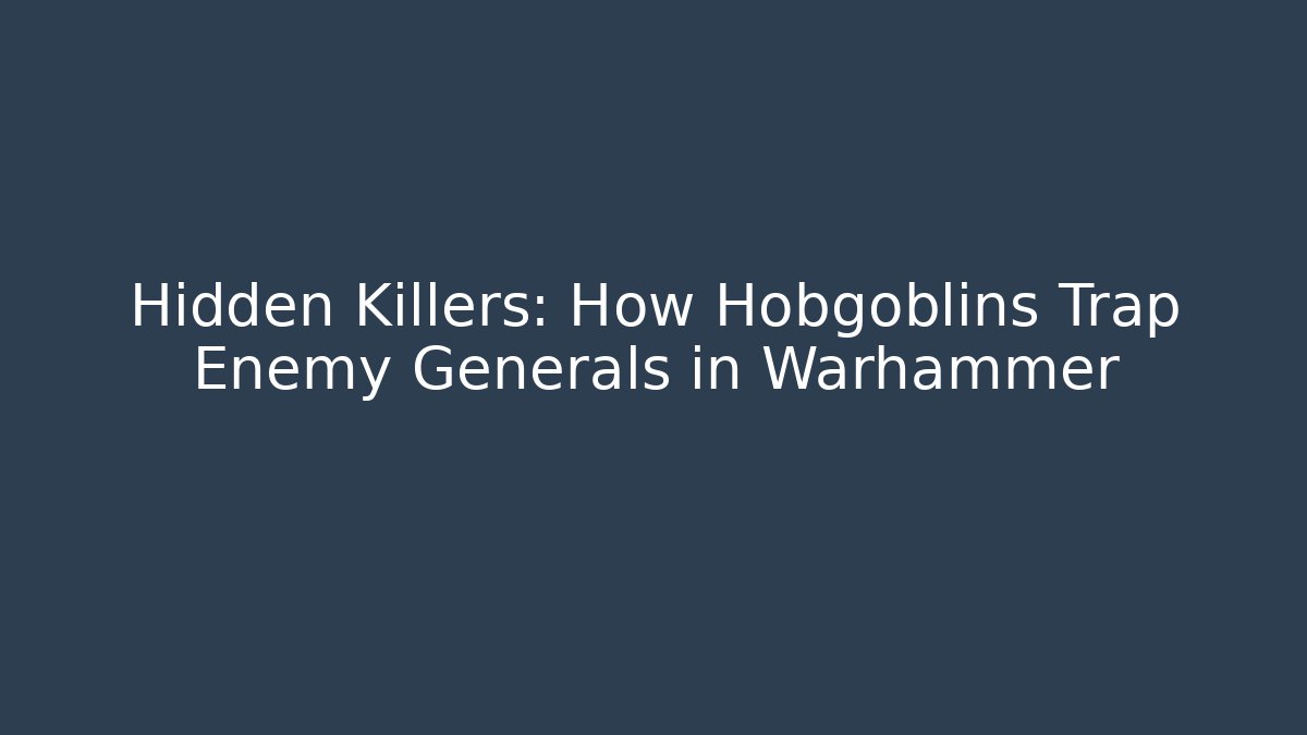 Hidden Killers: How Hobgoblins Trap Enemy Generals in Warhammer