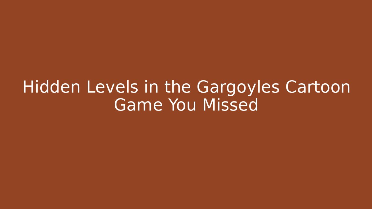 Hidden Levels in the Gargoyles Cartoon Game You Missed