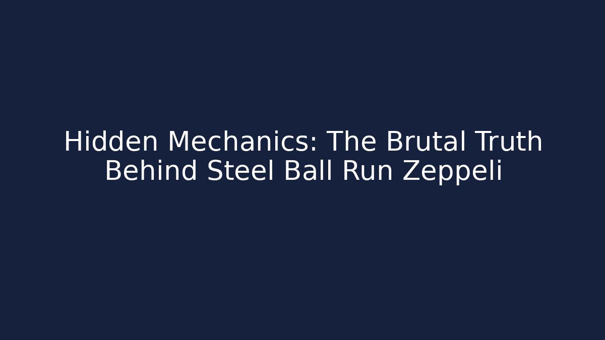 Hidden Mechanics: The Brutal Truth Behind Steel Ball Run Zeppeli - Critter Realm