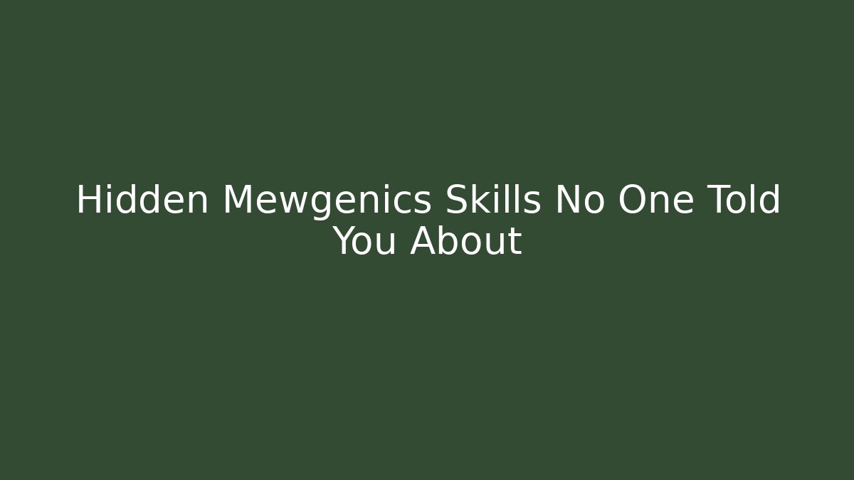 Hidden Mewgenics Skills No One Told You About - Critter Realm