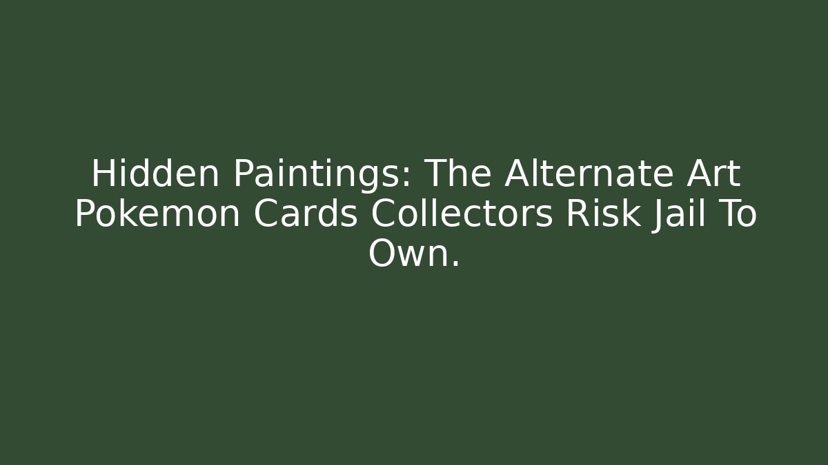Hidden Paintings: The Alternate Art Pokémon Cards Collectors Risk Jail To Own.