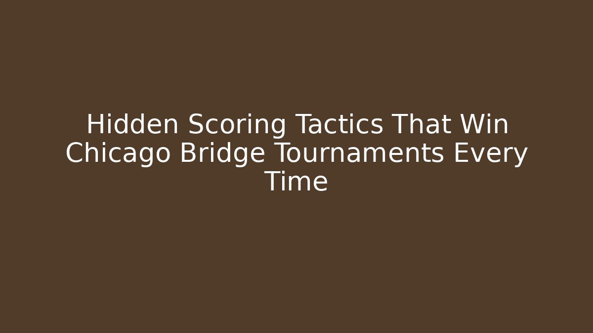 Hidden Scoring Tactics That Win Chicago Bridge Tournaments Every Time