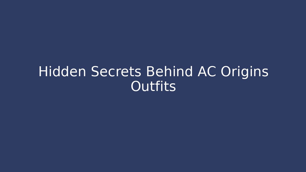 Hidden Secrets Behind AC Origins Outfits - Critter Realm