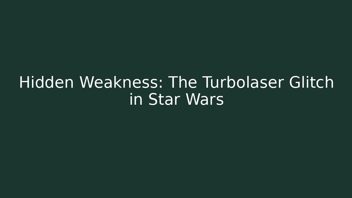 Hidden Weakness: The Turbolaser Glitch in Star Wars