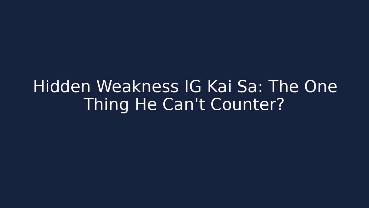 Hidden Weakness IG Kai Sa: The One Thing He Can’t Counter? - Critter Realm