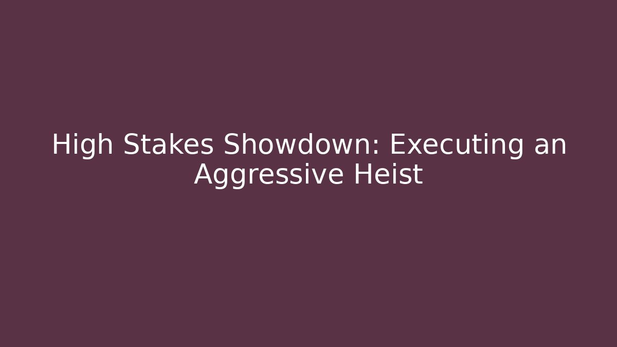 High Stakes Showdown: Executing an Aggressive Heist