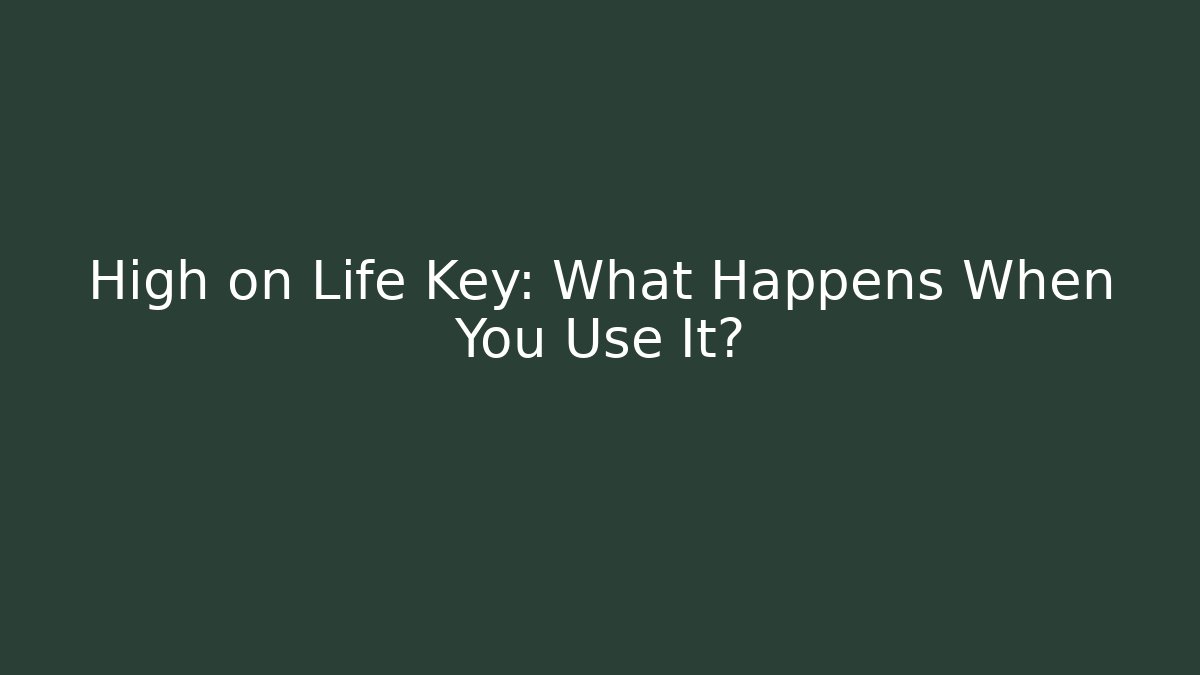 High on Life Key: What Happens When You Use It?