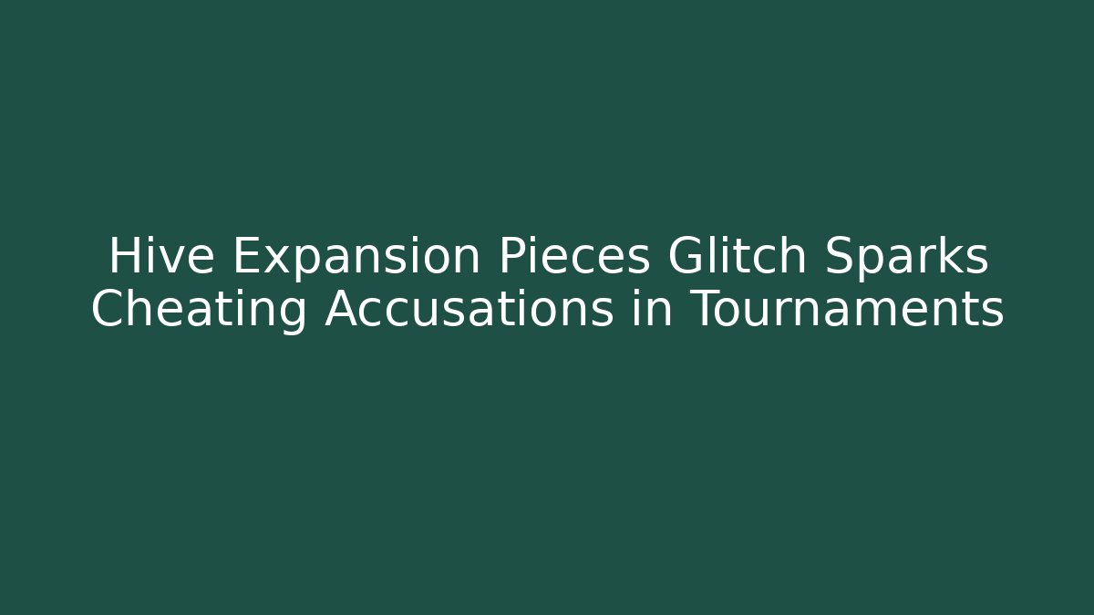 Hive Expansion Pieces Glitch Sparks Cheating Accusations in Tournaments
