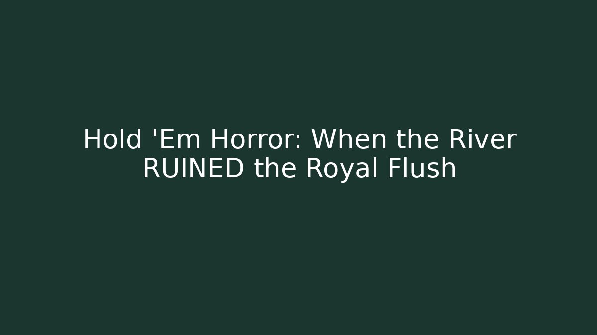Hold 'Em Horror: When the River RUINED the Royal Flush