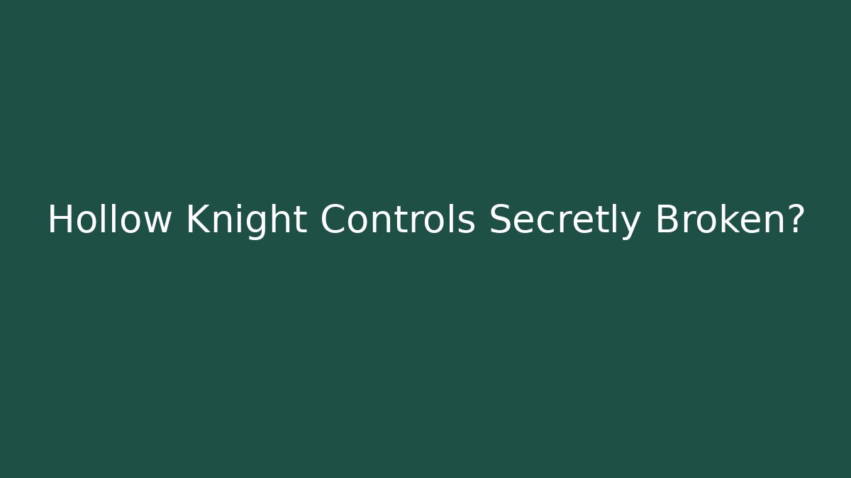 Hollow Knight Controls Secretly Broken?