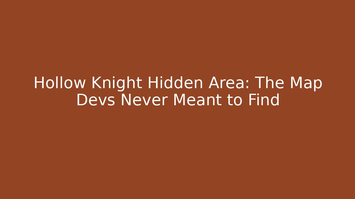 Hollow Knight Hidden Area: The Map Devs Never Meant to Find - Critter Realm