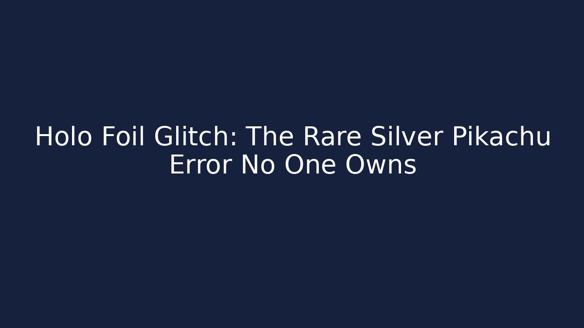 Holo Foil Glitch: The Rare Silver Pikachu Error No One Owns