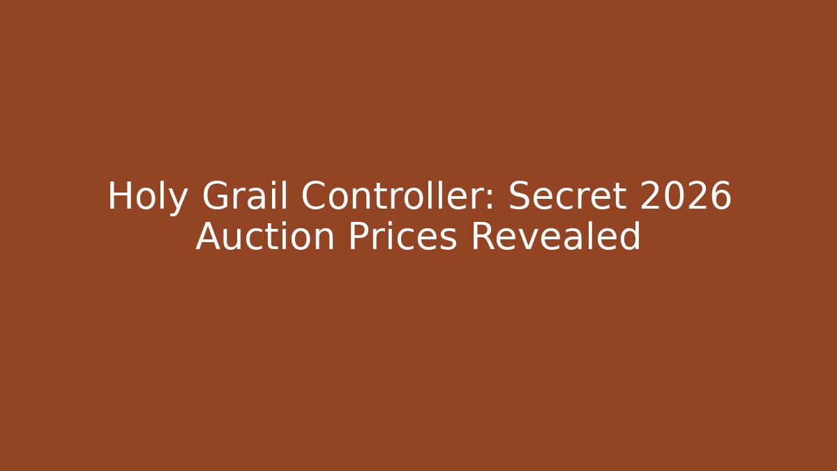 Holy Grail Controller: Secret 2026 Auction Prices Revealed