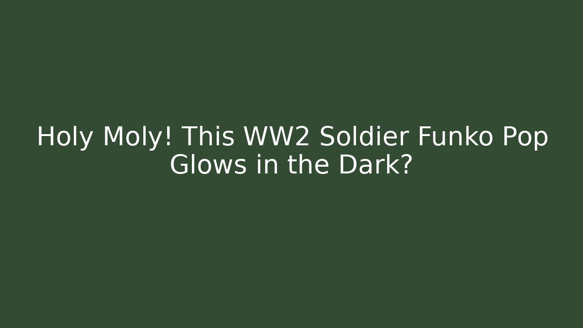 Holy Moly! This WW2 Soldier Funko Pop Glows in the Dark?