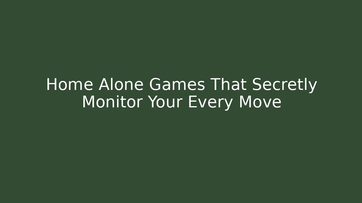 Home Alone Games That Secretly Monitor Your Every Move