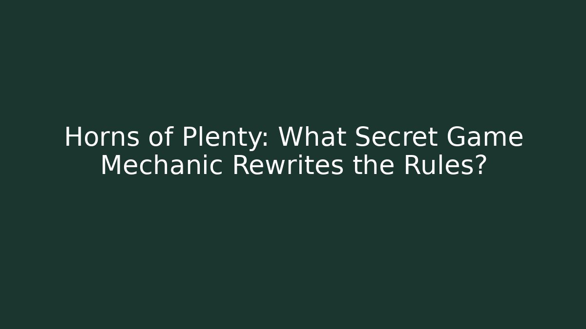 Horns of Plenty: What Secret Game Mechanic Rewrites the Rules?