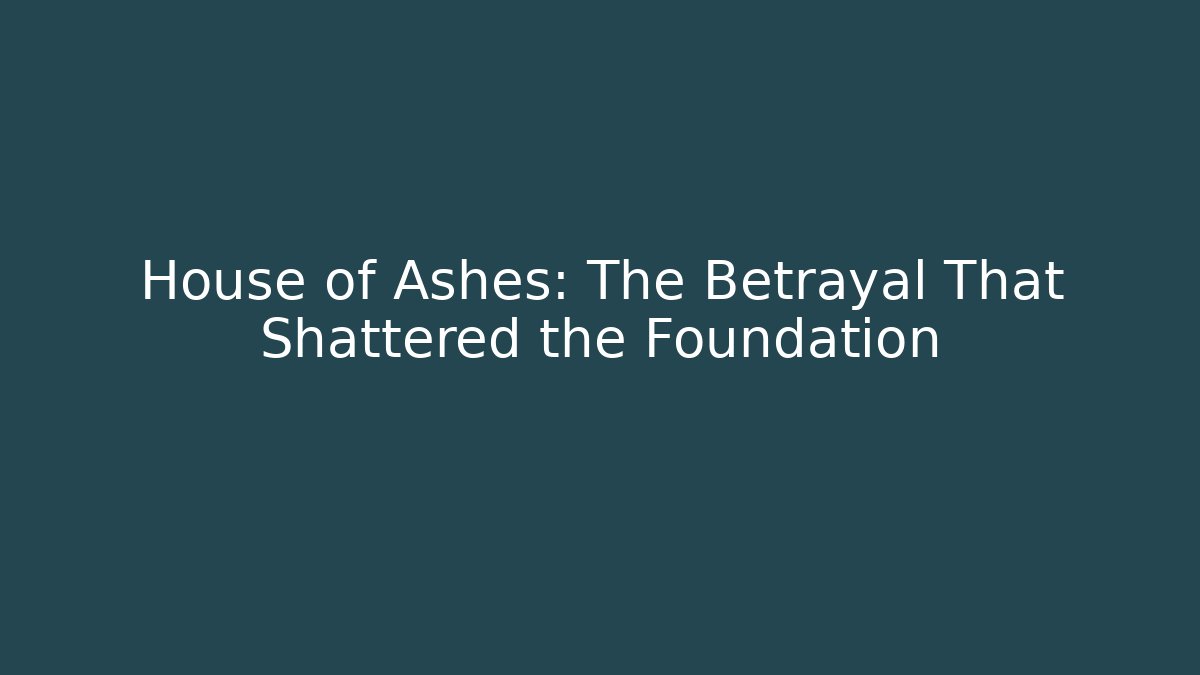 House of Ashes: The Betrayal That Shattered the Foundation