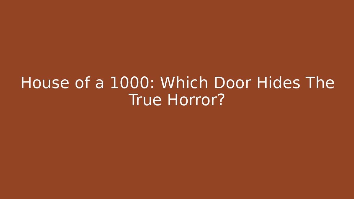 House of a 1000: Which Door Hides The True Horror?