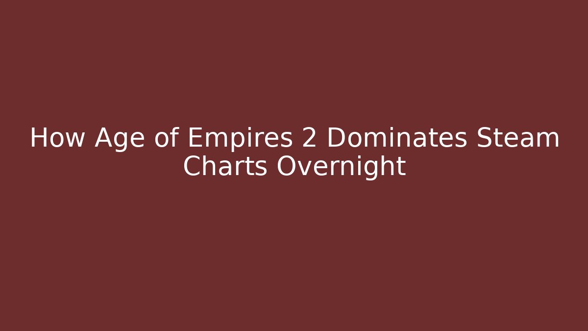 How Age of Empires 2 Dominates Steam Charts Overnight