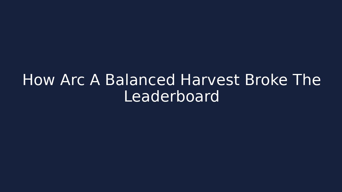 How Arc A Balanced Harvest Broke The Leaderboard