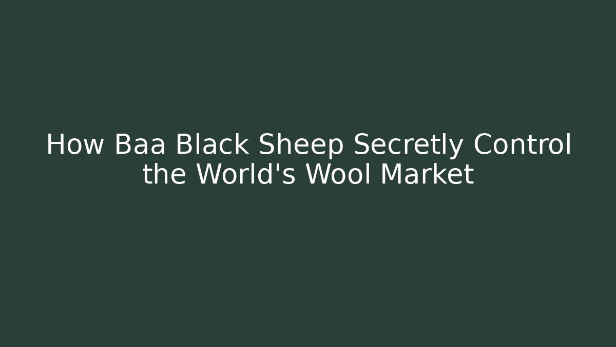 How Baa Black Sheep Secretly Control the World's Wool Market