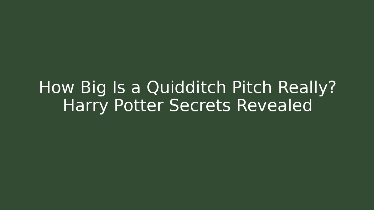 How Big Is a Quidditch Pitch Really? Harry Potter Secrets Revealed