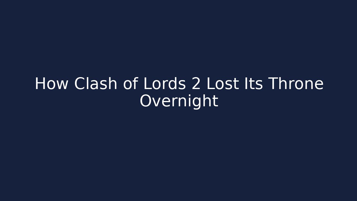 How Clash of Lords 2 Lost Its Throne Overnight