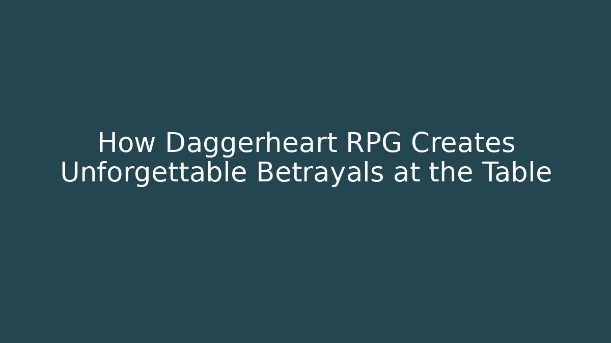 How Daggerheart RPG Creates Unforgettable Betrayals at the Table