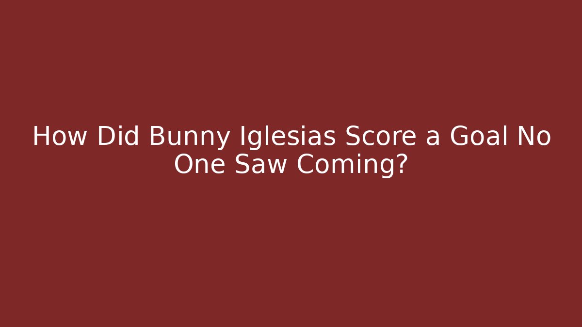 How Did Bunny Iglesias Score a Goal No One Saw Coming? - Critter Realm
