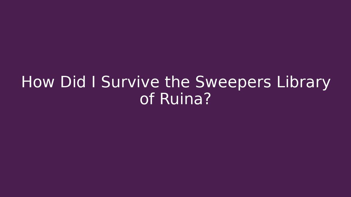 How Did I Survive the Sweepers Library of Ruina?