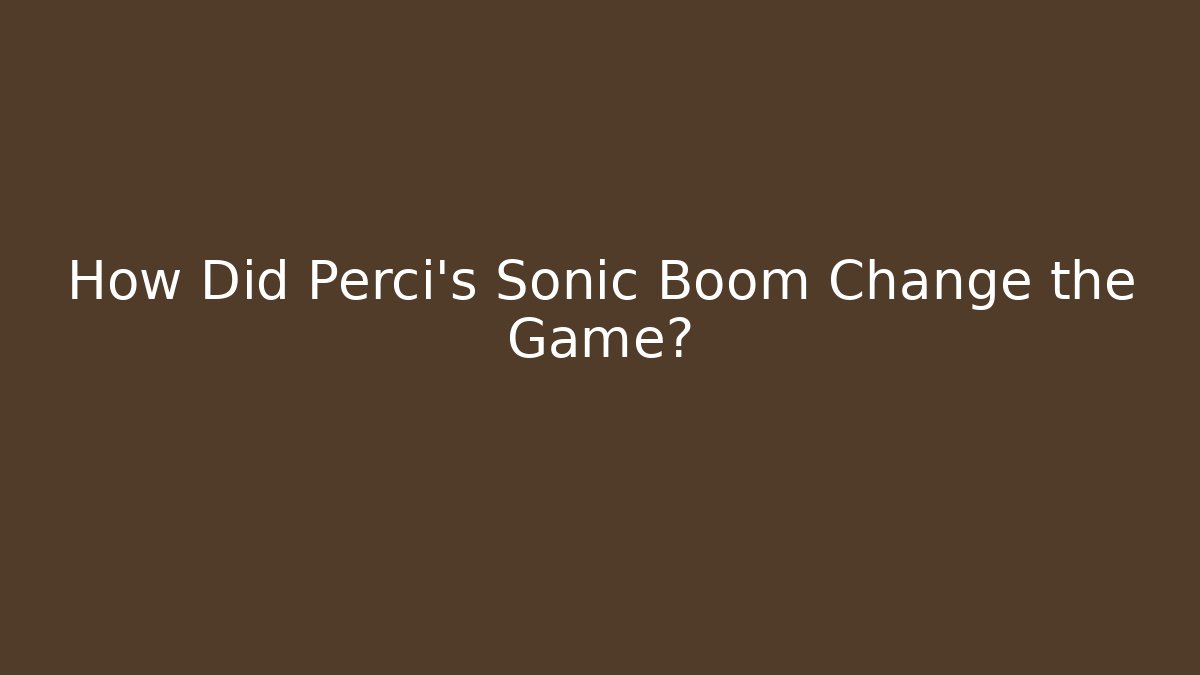 How Did Perci's Sonic Boom Change the Game? - Critter Realm