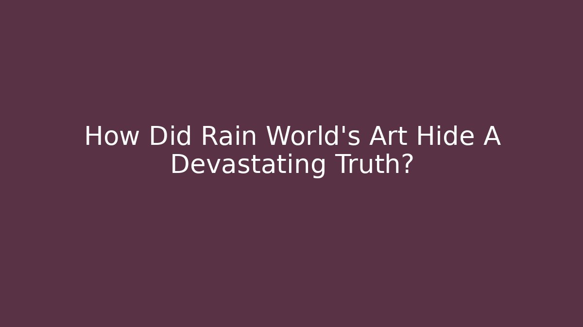 How Did Rain World's Art Hide A Devastating Truth?