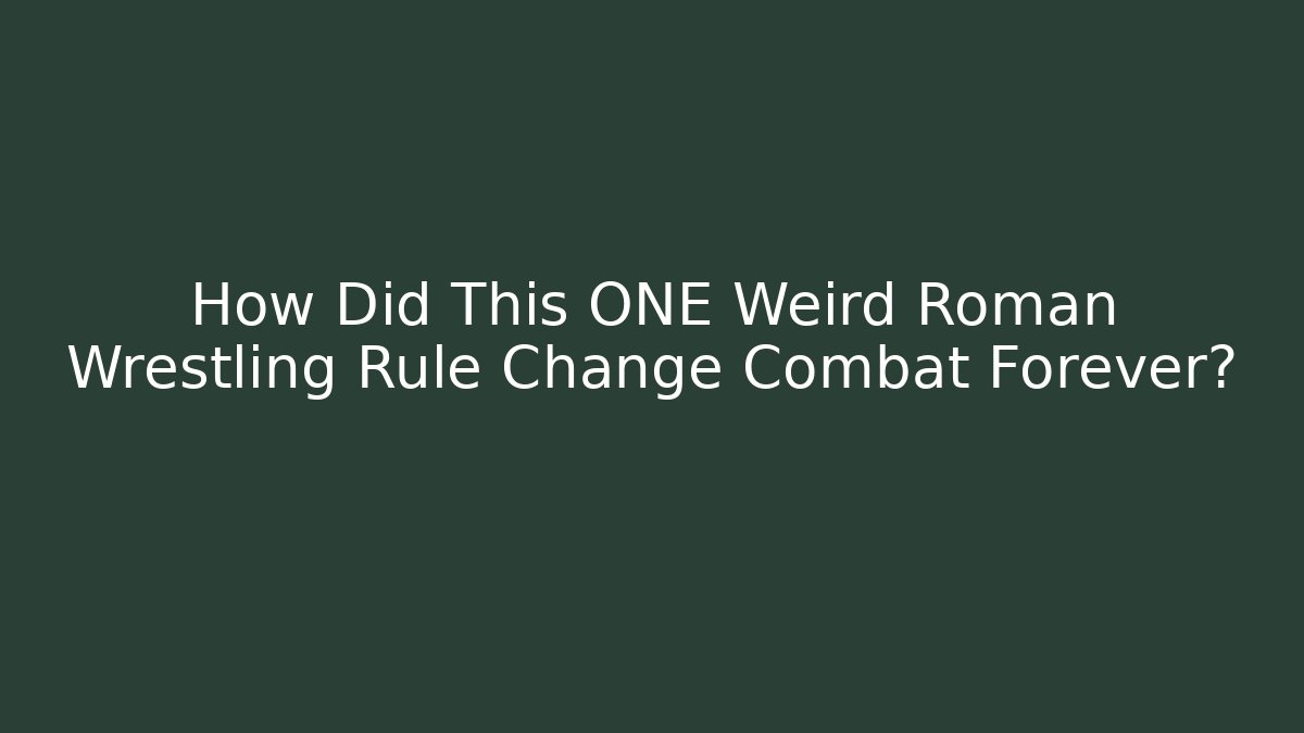 How Did This ONE Weird Roman Wrestling Rule Change Combat Forever? - Critter Realm
