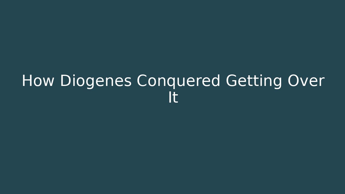 How Diogenes Conquered Getting Over It - Critter Realm